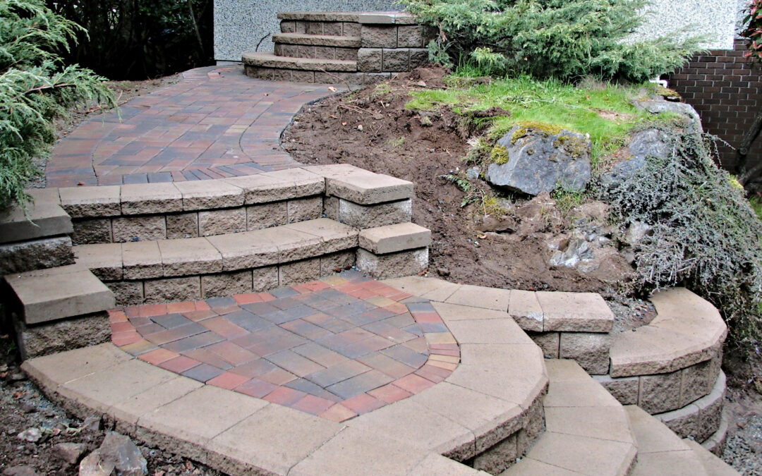 Steps with pavers or concrete