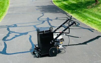 Hot crack filling on driveways